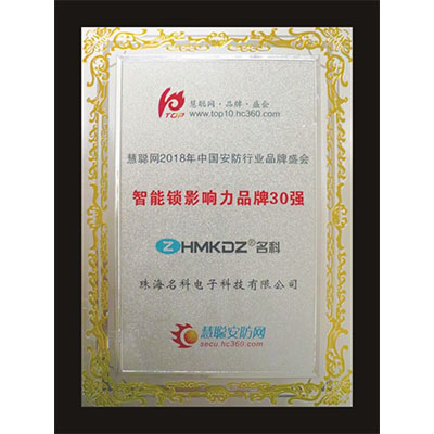 智能鎖影響力品牌30強